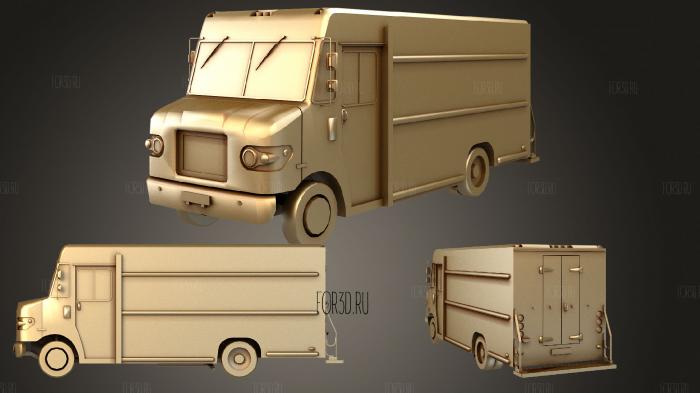 Delivery Truck stl model for CNC